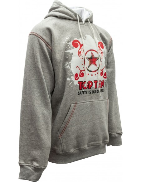 Sweat à capuche "Carreaux" - gris, taille XL 