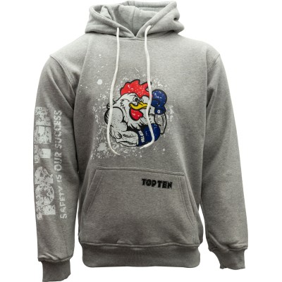 Sweat à capuche "Coq" - gris, taille S