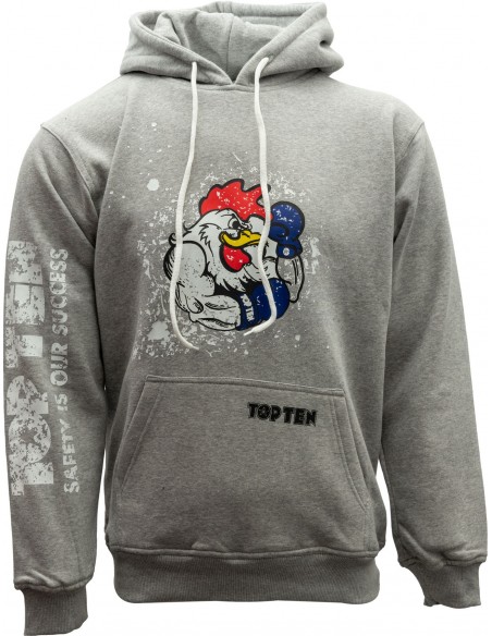 Sweat à capuche "Coq" - gris, taille S  Sweat à capuche "Coq" - gris, taille S
