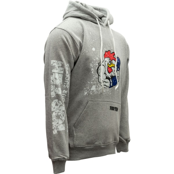 Sweat à capuche "Coq" - gris, taille S