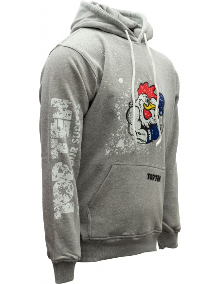 Sweat à capuche "Coq" - gris, taille S  Sweat à capuche "Coq" - gris, taille S