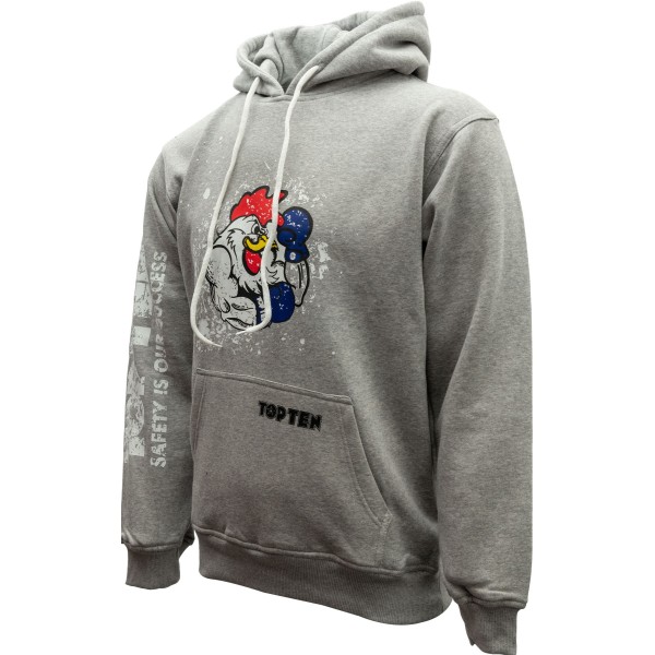 Sweat à capuche "Coq" - gris, taille S