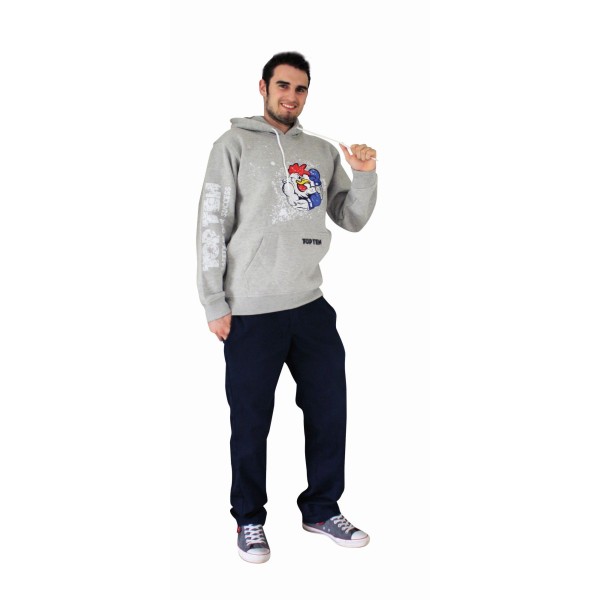 Sweat à capuche "Coq" - gris, taille S