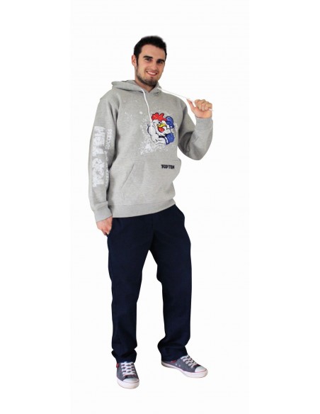 Sweat à capuche "Coq" - gris, taille S  Sweat à capuche "Coq" - gris, taille S