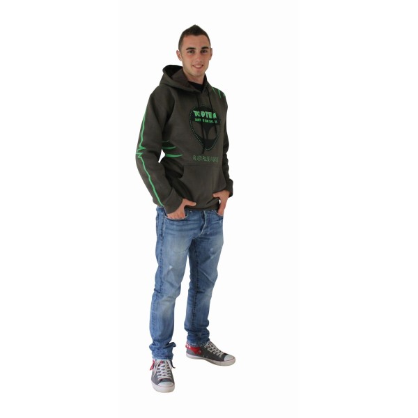 Sweat à capuche "Neon Alien" - noir