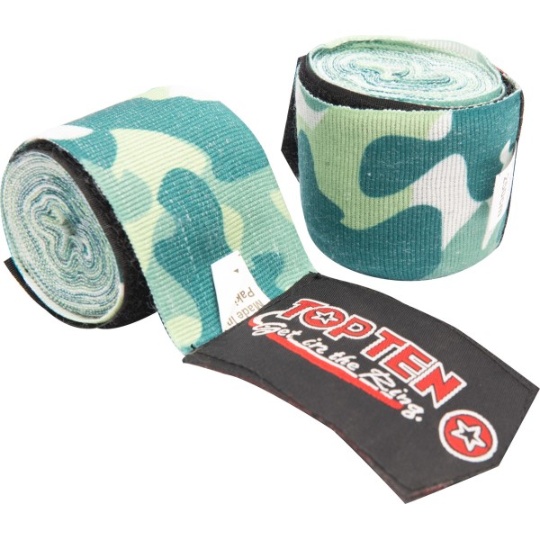 Hand-Wrap, bandage de boxe élastique "Militaire" - 5 cm x 250 cm, vert camouflage 