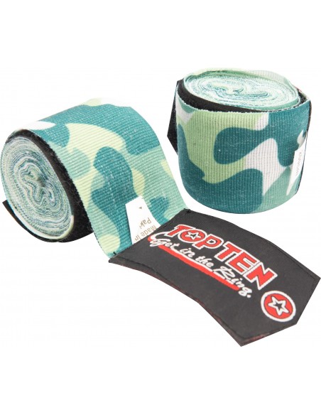 Hand-Wrap, bandage de boxe élastique "Militaire" - 5 cm x 250 cm, vert camouflage  Hand-Wrap, bandage de boxe élastique "Militaire" - 5 cm x 250 cm, vert camouflage