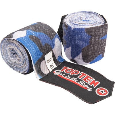 Hand-Wrap, bandage de boxe élastique "Militaire" - 5 cm x 250 cm, camouflage-bleu